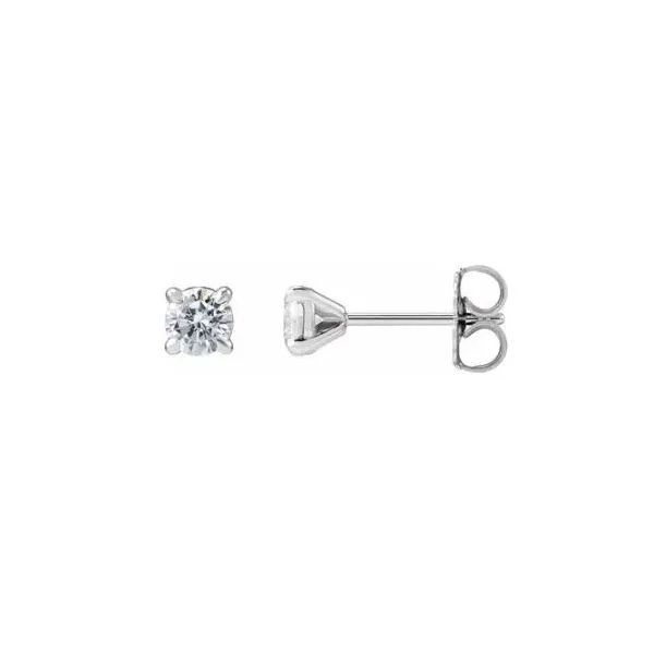 3/4CTW 14K WG RD 4prong Lab Grown Diamond Stud Earrings The Ring Austin Round Rock, TX