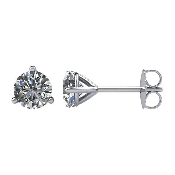 1/5CTW 14K WG Lab Grown Round Diamond 3 Prong Stud Earrings The Ring Austin Round Rock, TX