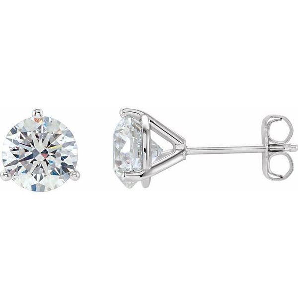 1/5CTW 14K WG Lab Grown Round 3 Prong Stud Earrings EF,VS The Ring Austin Round Rock, TX