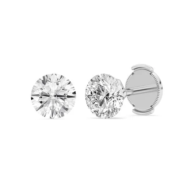 2.00CTW 14K WG Lab Grown Round Bare Set Stud Earrings Image 3 The Ring Austin Round Rock, TX