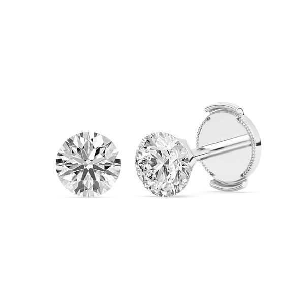 1.00CTW 14K WG Lab Grown Round Bare Set Stud Earrings Image 2 The Ring Austin Round Rock, TX