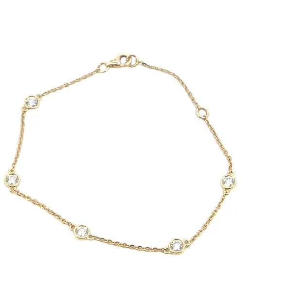 1/2CTW 14K YG Lab Grown Round Diamond Bezel Set Diamonds By The Yard Bracelet Image 2 The Ring Austin Round Rock, TX