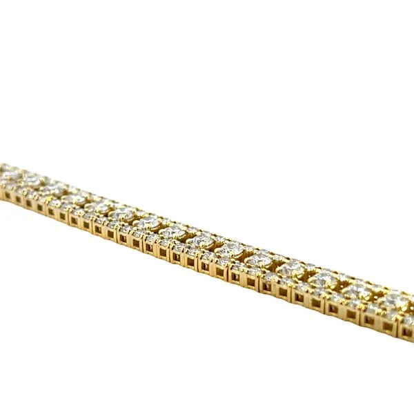 9 1/5CTW 14K YG Lab Grown Round Prong Set Diamond 3 Row Tennis Bracele Image 2 The Ring Austin Round Rock, TX