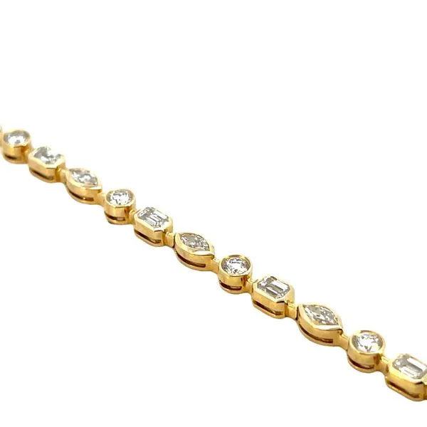 3 5/8CTW 14K YG Lab Grown Mixed Fancy Diamond Bezel Set Tennis Bracelet Image 2 The Ring Austin Round Rock, TX