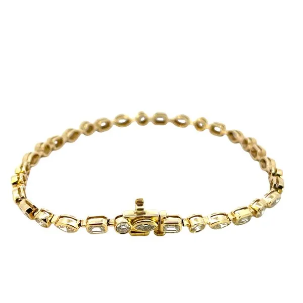 3 5/8CTW 14K YG Lab Grown Mixed Fancy Diamond Bezel Set Tennis Bracelet Image 3 The Ring Austin Round Rock, TX