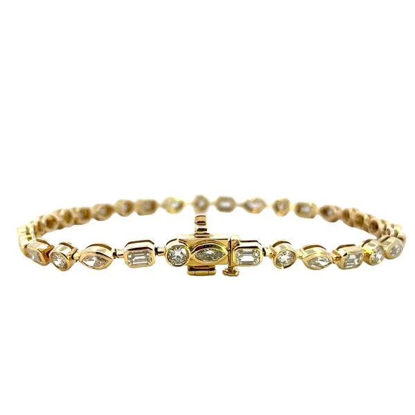 3 5/8CTW 14K YG Lab Grown Mixed Fancy Diamond Bezel Set Tennis Bracelet Image 4 The Ring Austin Round Rock, TX