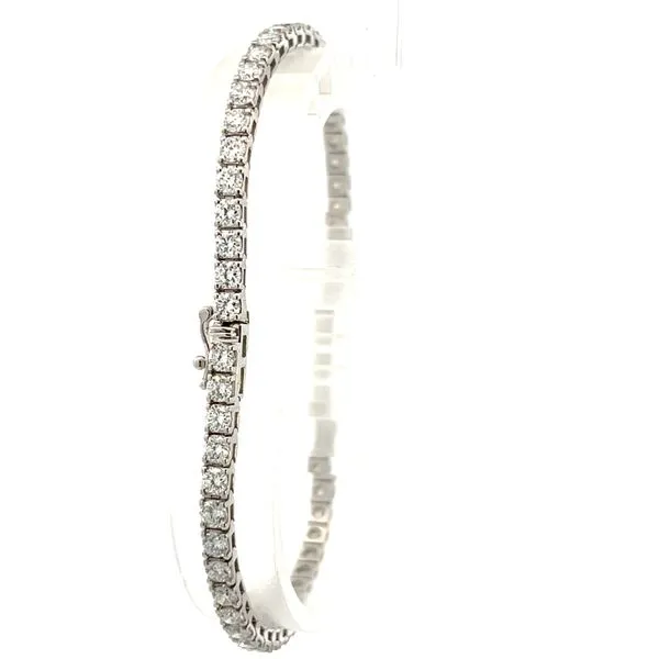 5.00CTW 14K WG LG Round Diamond 4 Prong Tennis Bracelet 7'' Image 4 The Ring Austin Round Rock, TX