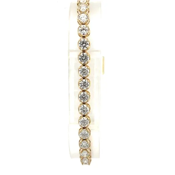 7.00CTW 14K Yellow Gold Lab Grown Round Diamond 4 Prong Light Weight Tennis Bracelet Image 2 The Ring Austin Round Rock, TX