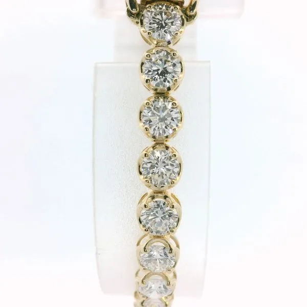 7.00CTW 14K Yellow Gold Lab Grown Round Diamond 4 Prong Light Weight Tennis Bracelet Image 4 The Ring Austin Round Rock, TX