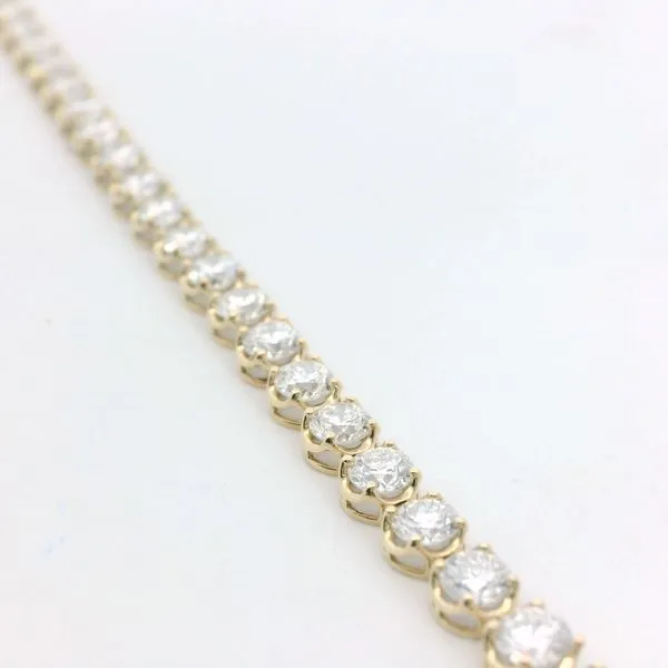 7.00CTW 14K Yellow Gold Lab Grown Round Diamond 4 Prong Light Weight Tennis Bracelet Image 5 The Ring Austin Round Rock, TX