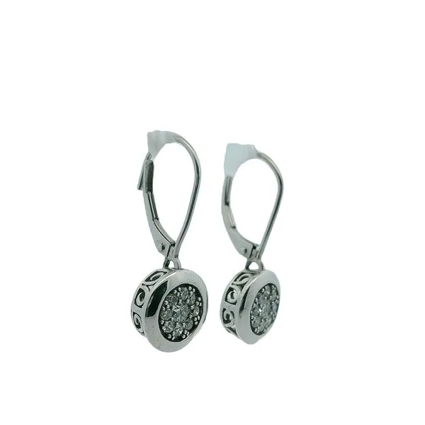 3/4CTW 925 Sterling Silver Lab Grown Diamond Cluster Drop Earrings Decorative base Dangle Earrings Image 2 The Ring Austin Round Rock, TX