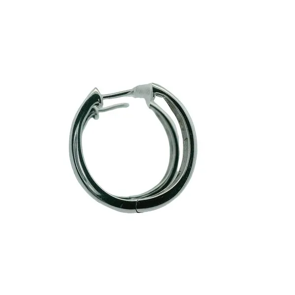 1/2CTW 925 Sterling Silver Lab Grown Diamond Beveled Edges Hoop Earrings Image 2 The Ring Austin Round Rock, TX