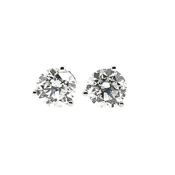 3CTW 14K White Gold 3 Prong Lab Grown Diamond Stud Earrings Image 2 The Ring Austin Round Rock, TX