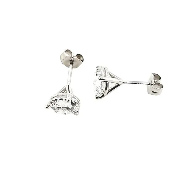 3CTW 14K White Gold 3 Prong Lab Grown Diamond Stud Earrings Image 3 The Ring Austin Round Rock, TX