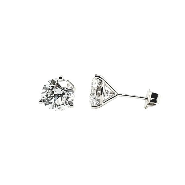 3CTW 14K White Gold 3 Prong Lab Grown Diamond Stud Earrings The Ring Austin Round Rock, TX