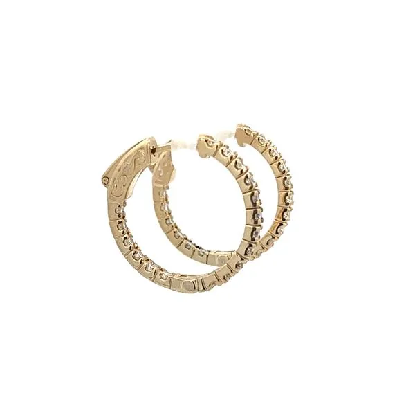 1.00CT 14K Yellow Gold Lab Grown F,VS-SI Inside/ Outside Hoop Earrings Image 3 The Ring Austin Round Rock, TX
