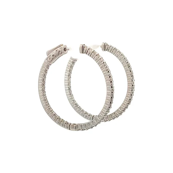 1 1/2CT 14K White Gold Lab Grown F,VS-SI Inside/ Outside Hoop Earrings Image 3 The Ring Austin Round Rock, TX