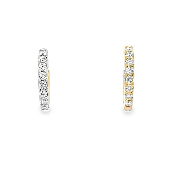 1/2CTW 14K YG/WG LG Round Prong Set Reversible Hoop Earrings Image 5 The Ring Austin Round Rock, TX