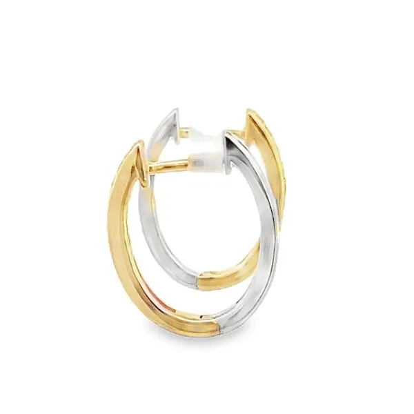 1/3CTW 14K YG/WG LG Round Prong Set Reversible Oval shape Hoop Earrings Image 3 The Ring Austin Round Rock, TX
