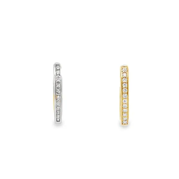 1/3CTW 14K YG/WG LG Round Prong Set Reversible Hoop Earrings Image 4 The Ring Austin Round Rock, TX