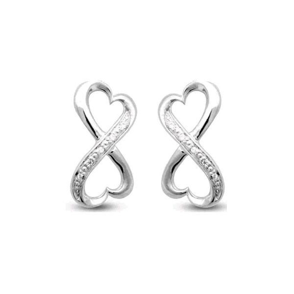 10k WG .03 ctw Double Heart Post Earrings The Ring Austin Round Rock, TX