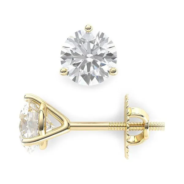 3/4CTW 14K YG Mined DIamond Martini Stud Earrings With Screw Backs HI,SI2/SI3 The Ring Austin Round Rock, TX