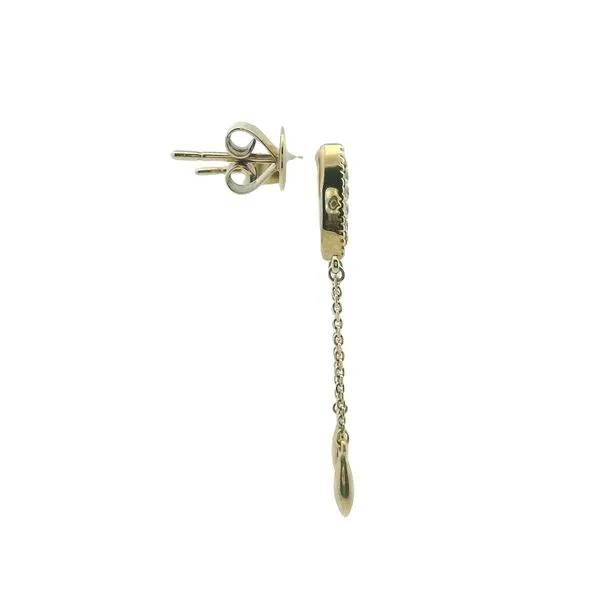 1/10CTW 14K  YG Natural Diamond Pave With Mil Grain Chain Dangle Stud Earrings GHI,SI Image 3 The Ring Austin Round Rock, TX