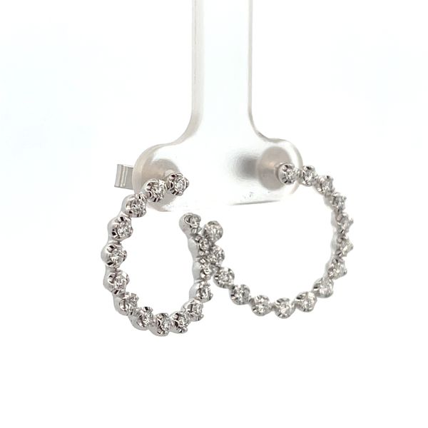 5/8CTW14K WG Open Face Mined Diamond Hoop Stud Earrings Image 3 The Ring Austin Round Rock, TX