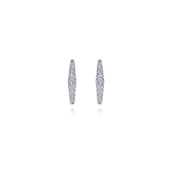 1/3CTW 14KT WG Mined Diamond Chevron Huggie Earrings Image 2 The Ring Austin Round Rock, TX