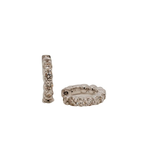 1.00CTW 14K WG Mined diamond small huggie Earrings Image 2 The Ring Austin Round Rock, TX