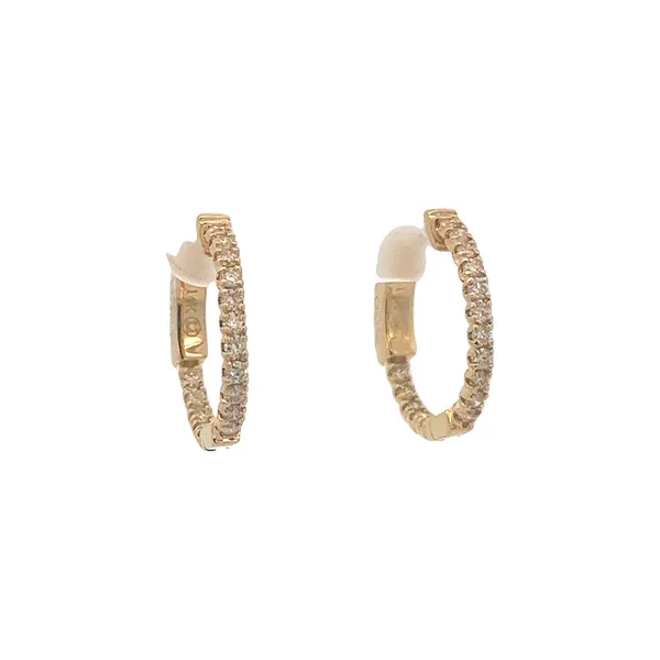 1/2CTW 14K YG Inside/Outside Mined Diamond RD Hoop Earrings The Ring Austin Round Rock, TX