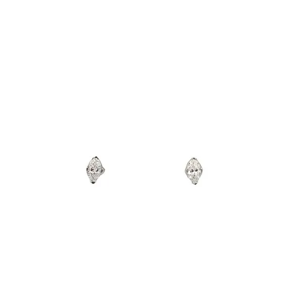 1/5CTW 14K WG Mined Diamond I-J,SI Marquise Basket Friction Back Stud Earrings The Ring Austin Round Rock, TX