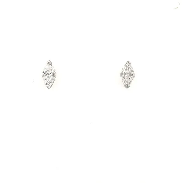 1.00CTW 14K WG Mined Diamond I-J,SI Marquise Basket Friction Back Stud Earrings The Ring Austin Round Rock, TX