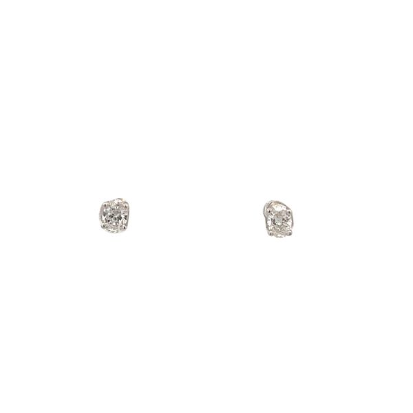 1/5CTW 14K WG Mined Diamond I-J,SI Oval Basket Friction Back Stud Earrings The Ring Austin Round Rock, TX