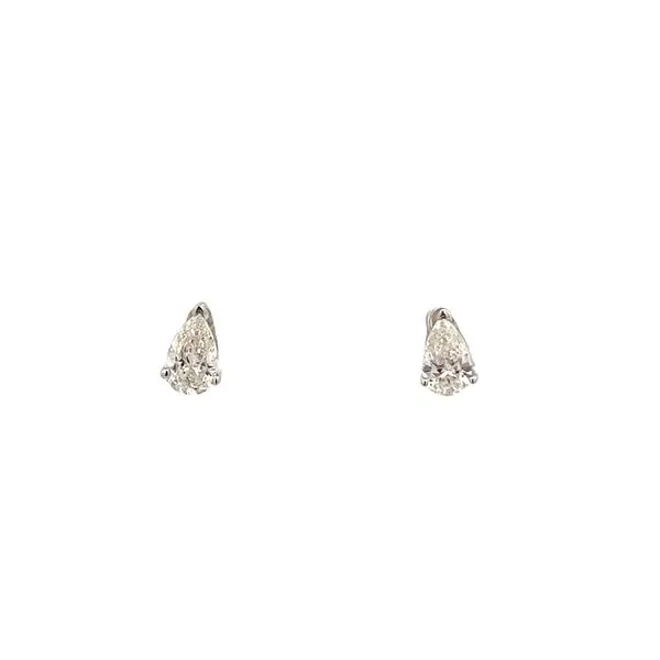 1/2CTW 14K WG Mined Diamond I-J,SI Pear Basket Friction Back Stud Earrings The Ring Austin Round Rock, TX