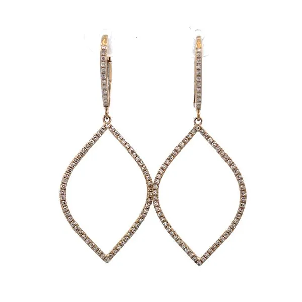 1/4CTW 14K YG Mined Diamond Marquise Shape Lever Drop Earrings Image 2 The Ring Austin Round Rock, TX
