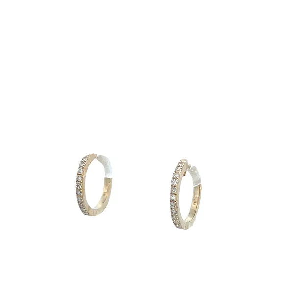 1/8CT Mined Diamond 1/6CT Natural Emerald Reversible Huggee Hoop Earrings Image 5 The Ring Austin Round Rock, TX