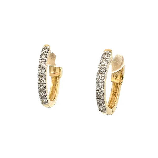 1/2CTW 14K YG Mined Diamond Oval Hoop Earrings Image 4 The Ring Austin Round Rock, TX
