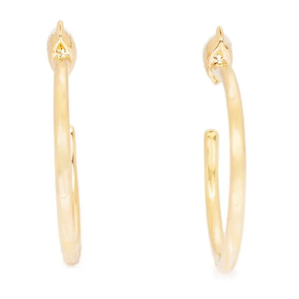 1/8CTW 14K YG Mined Diamond Oval Hoop Open Huggee Earrings Image 2 The Ring Austin Round Rock, TX