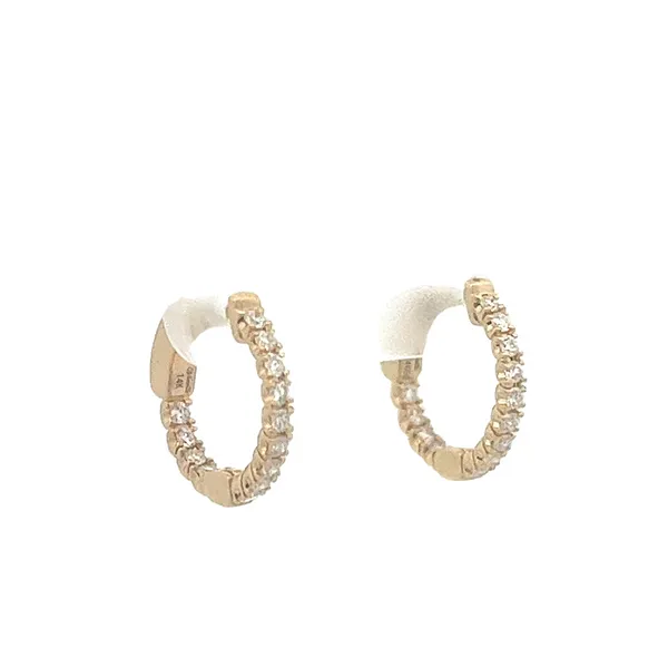 1/4CTW 14K YG Mined Diamond Inside/Outside Hoops The Ring Austin Round Rock, TX