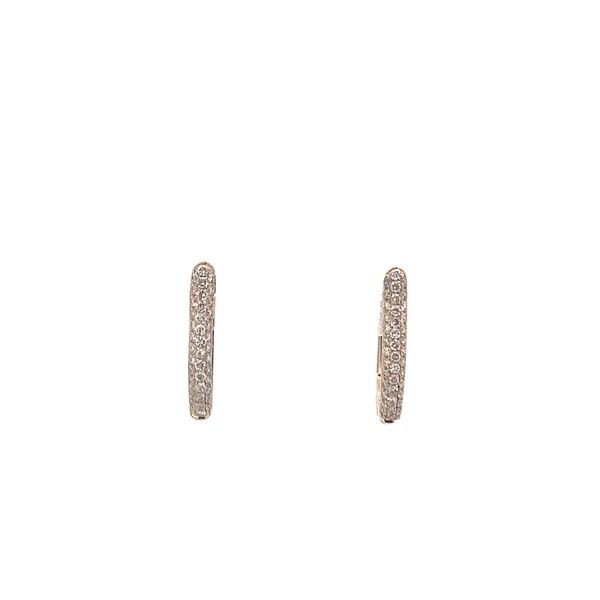 1/4CTW 14K YG Mined Diamond Pave Oval Hoop Earring Image 2 The Ring Austin Round Rock, TX