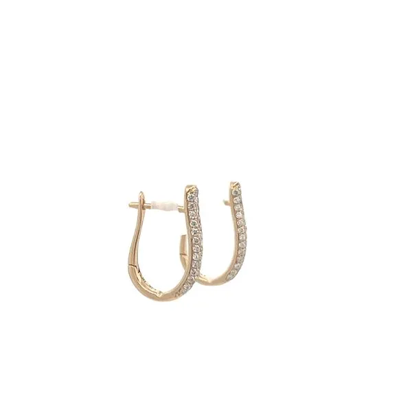 1/4CTW 14K YG Mined Diamond Pave Oval Hoop Earring Image 3 The Ring Austin Round Rock, TX