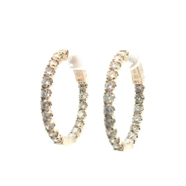3.00CT 14K YG Mined Round Diamonds Inside/Outside Hoops The Ring Austin Round Rock, TX