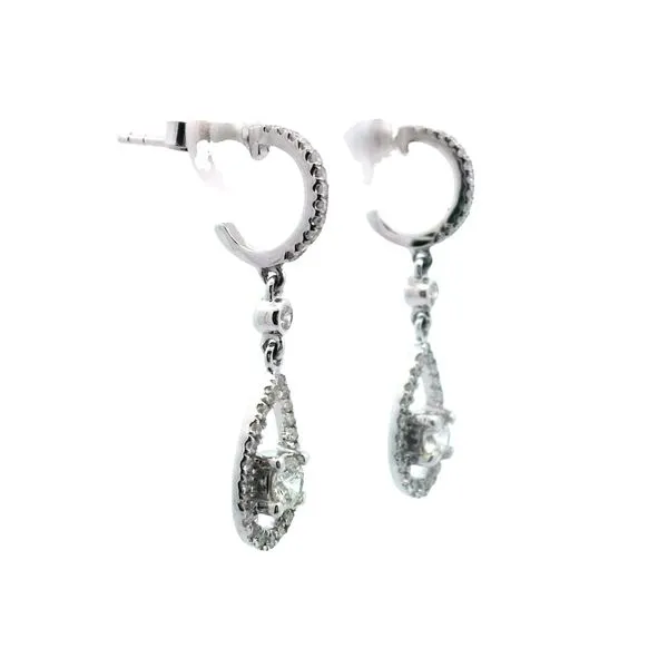 5/8CTW 14K WG Round Mined Diamond Stud dangle halo Earrings Image 2 The Ring Austin Round Rock, TX