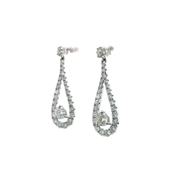 5/8CTW 14K WG Round Mined Diamond Stud dangle halo Earrings Image 3 The Ring Austin Round Rock, TX