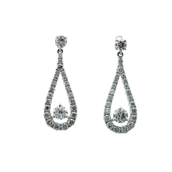 5/8CTW 14K WG Round Mined Diamond Stud dangle halo Earrings The Ring Austin Round Rock, TX