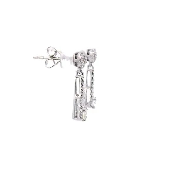 1/2CTW 14K WG Mined Diamond Triangle Prong Set With Round Center Dangle Stud Earrings Image 3 The Ring Austin Round Rock, TX