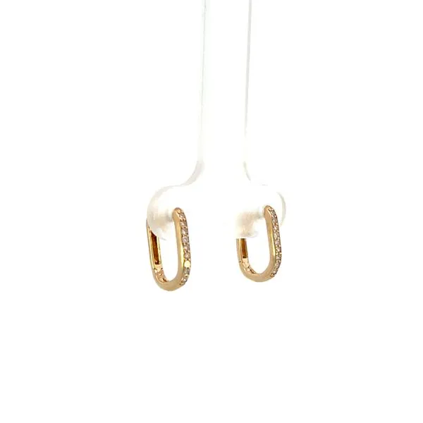 1/20CTW 14K Yellow Gold Natural Diamond Square Hinged Hoops Image 3 The Ring Austin Round Rock, TX