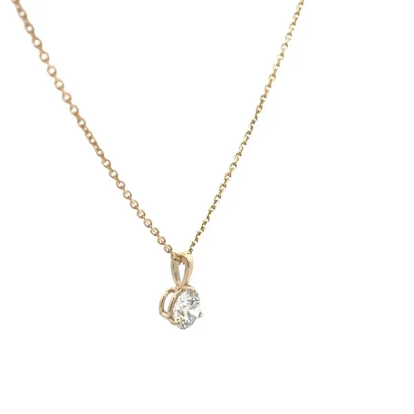 1.00CTW 14K WG 6.5mm Round Lab Grown 3-Prong Basket Pendant Necklace Image 2 The Ring Austin Round Rock, TX