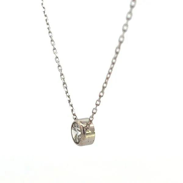 1.19CT 14K WG Bezel Set With LG Round I,VS1 IDXX Diamond Cut Cable Chain Necklace 18'' Image 2 The Ring Austin Round Rock, TX